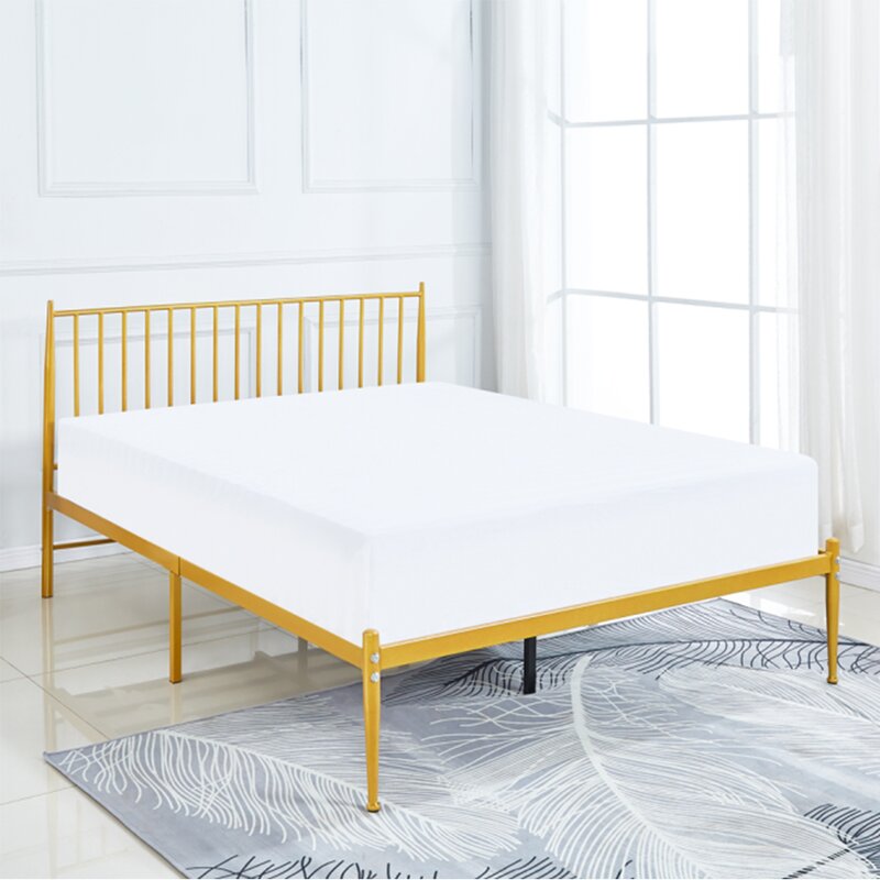 Alwyn Home Gold Colour Metal Bed Frame & Reviews | Wayfair.ca